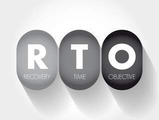 Poster - RTO - Recovery Time Objective acronym, business concept background