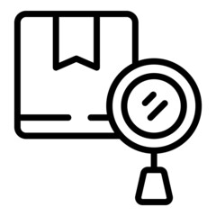 Poster - Parcel box icon outline vector. Delivery cardboard. Carton box