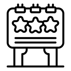 Poster - Product billboard icon outline vector. Featured data. Survey buy