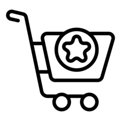 Canvas Print - Shop cart icon outline vector. Online basket. Web buy