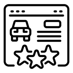 Poster - Car review icon outline vector. Online document. Vehicle analysis