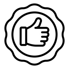 Poster - Thumb up emblem icon outline vector. Hand like. Button page