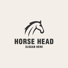 Wall Mural - Horse head logo template on monogram style