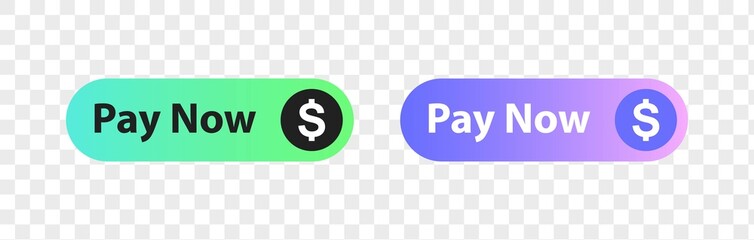 Poster - Pay now buttons set. Online payment button system. Ecommerce check out.