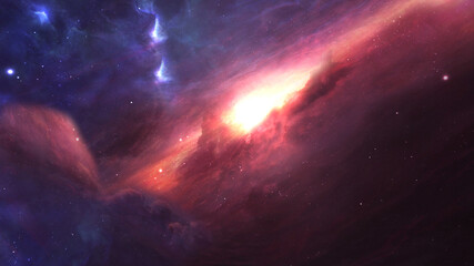Wall Mural - Outer space. Bright star in nebula. Cosmos neutral background.