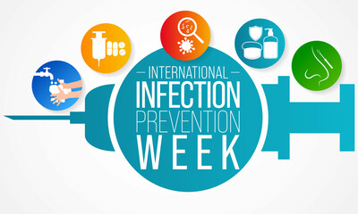 Wall Mural - International Infection prevention week is observed every year in October, in which family members and health care professionals are reminded of the importance of infection prevention and control.