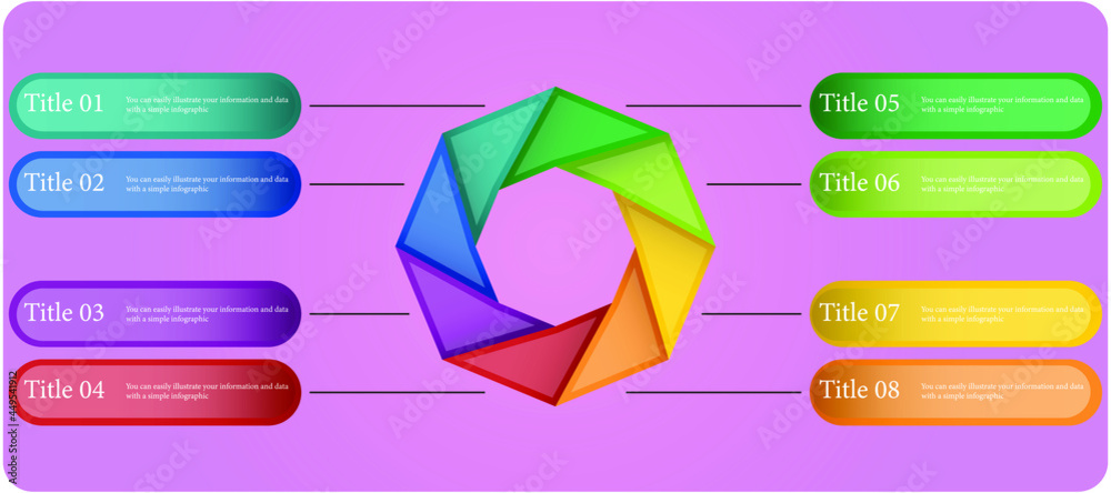 An infographic design that shows eight text boxes that you can put the ...