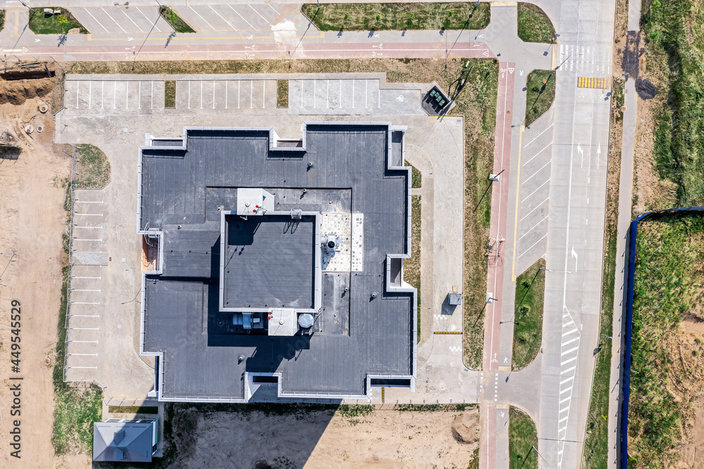 Curated visual reference: Gallery Detail: Shingle Roof Of Newly Constructed High Rise Apartment Building With