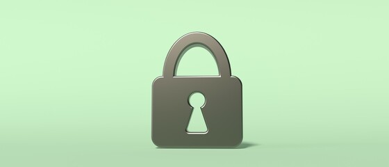 Poster - Security safety lock icon - 3D render