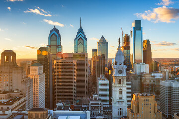 Fototapete - Philadelphia, Pennsylvania, USA Downtown City Skyline