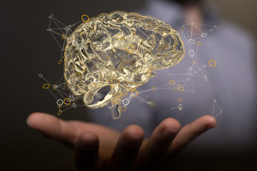 Aufkleber - brain testing result with computer interface, Abstract. Innovative technology