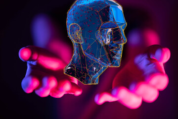 Poster - Human head with network plexus structure