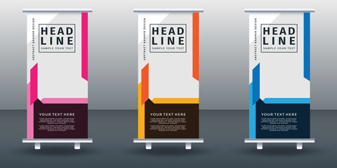 Wall Mural - Roll up banner set design template design. Modern Design. Geometric Banner Vector illustration