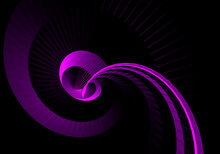 Tunnel Background. Abstract Background With Tunnel. Purple Spiral. Purple Spiral. Tunnel Texture. Neon Spiral Pattern. Visualization Pattern. Black-purple Background. Abstract Pattern. 3d Rendering
