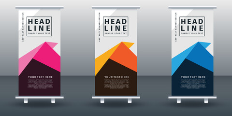 Wall Mural - Roll up banner set design template design. Modern Design. Geometric Banner Vector illustration