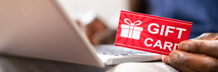 Poster - African American Using Gift Card