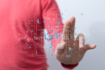 Aufkleber - Big data visualization background.Abstract technology