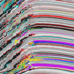 Wall Mural - glitch tv psychedelic noise background old screen error digital pixel noise abstract design. photo g
