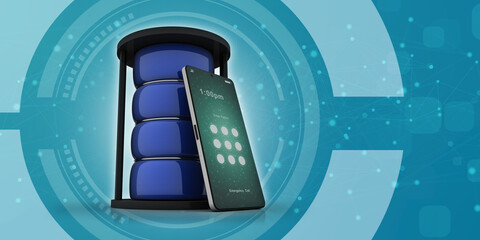 Poster - 3d rendering mobile phone data
