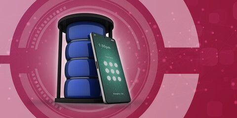 Poster - 3d rendering mobile phone data
