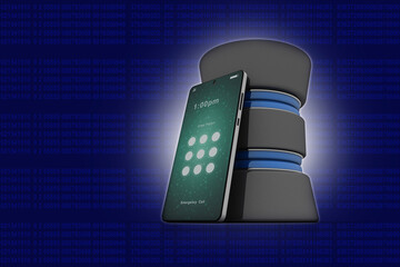 Poster - 3d rendering mobile phone data
