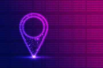 Fototapete - 2d rendering Red map pointer
