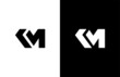 Simple Bold Initial KM Vector Logogram