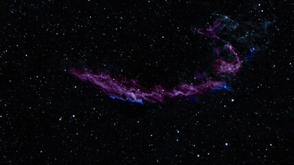 Wall Mural - Pullback of a colorful nebula in deep space