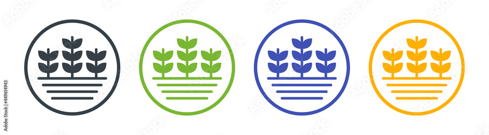 Agriculture crops icon. Farm plant symbol vector illustration. - obrazy, fototapety, plakaty 