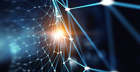 Poster - Global network image . Mixed media