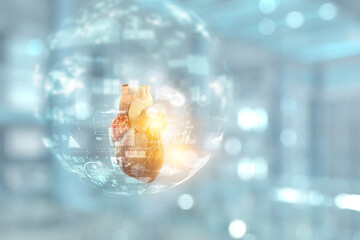 Wall Mural - moderm medicone. cardiology . mixed media