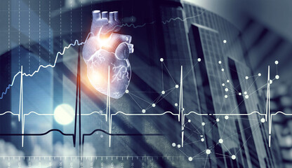 Wall Mural - moderm medicine. cardiology . mixed media