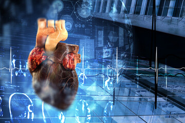 Wall Mural - moderm medicine. cardiology . mixed media