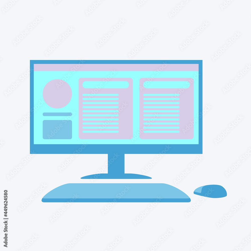 Computer Page Vector Image vector set of computers showing the user interface of a web page. soft ...