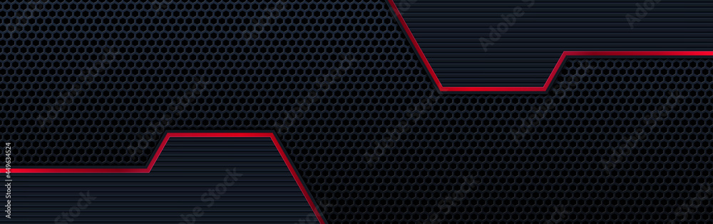 abstract black with red line technology background modern futuristic ...