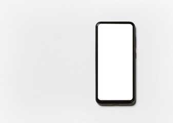 Wall Mural - mobile phone with empty screen on white background