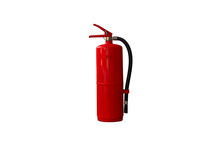 Red Fire Extinguisher Isolated On White Background With Clipping Path. Fire Extinguisher For Decoration.