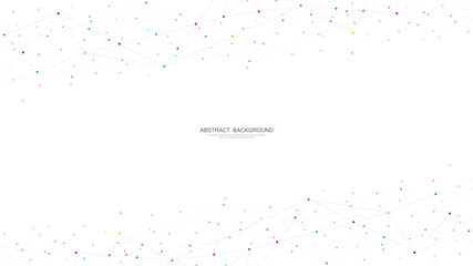 Abstract low poly background with connecting the dots and lines. Networking concept, internet connection and global communication