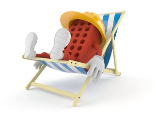 Poster - Brick character lying on deck chair