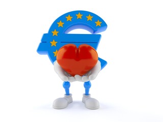 Poster - Euro currency character holding heart