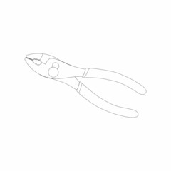 Wall Mural - Slip joint pliers sketch vector graphics