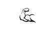 creative bodybuilder bicep muscular arm logo vector design symbol