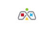 creative abstract game controller logo vector design symbol