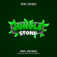 Wall Mural - jungle stone nature leaf game title logo text effect