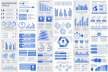 Poster - Bundle infographic elements data visualization vector design template. Can be used for steps, business processes, workflow, diagram, flowchart concept, timeline, marketing icons, info graphics.