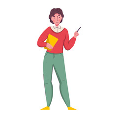 Sticker - Flat Teacher Illustration