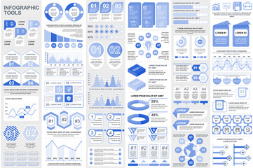 Poster - Bundle infographic elements data visualization vector design template. Can be used for steps, business processes, workflow, diagram, flowchart concept, timeline, marketing icons, info graphics.