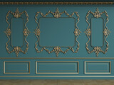 Fototapeta  - Classic interior wall with mouldings