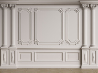 Wall Mural - Classic interior wall with mouldings