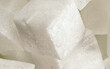 Crystalline lyophilized bovine collagen cubes - popular food supplement. 1.5x magnification, image width = 23mm